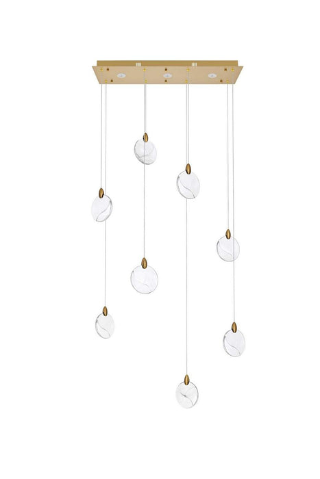 Elegant Lighting - 1012D36SG-01CR - LED Pendant - Avery - Satin Gold