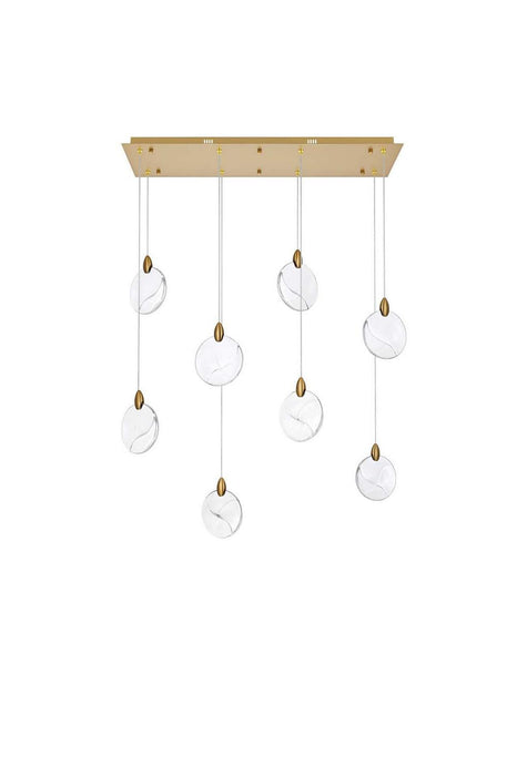 Elegant Lighting - 1012D36SG-01CR - LED Pendant - Avery - Satin Gold