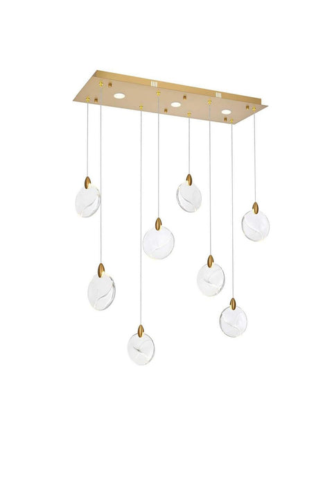 Elegant Lighting - 1012D36SG-01CR - LED Pendant - Avery - Satin Gold
