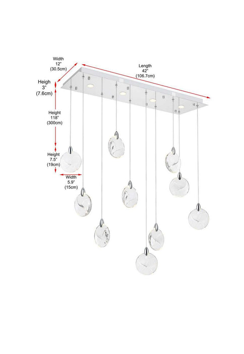 Elegant Lighting - 1012D42C-01CR - LED Pendant - Avery - Chrome