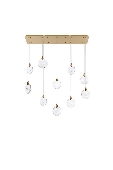 Elegant Lighting - 1012D42SG-01CR - LED Pendant - Avery - Satin Gold