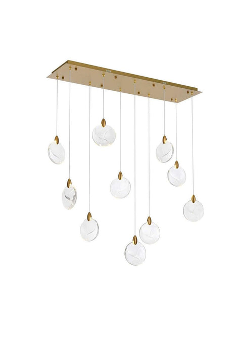 Elegant Lighting - 1012D42SG-01CR - LED Pendant - Avery - Satin Gold