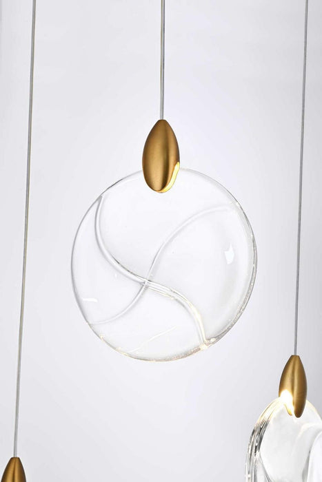 Elegant Lighting - 1012D42SG-01CR - LED Pendant - Avery - Satin Gold