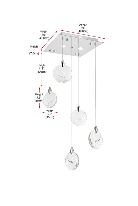 Elegant Lighting - 1012S16C-01CR - LED Pendant - Avery - Chrome