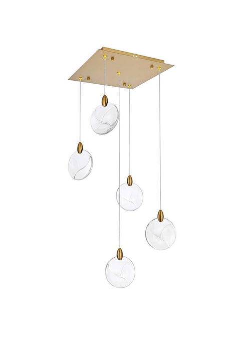 Elegant Lighting - 1012S16SG-01CR - LED Pendant - Avery - Satin Gold