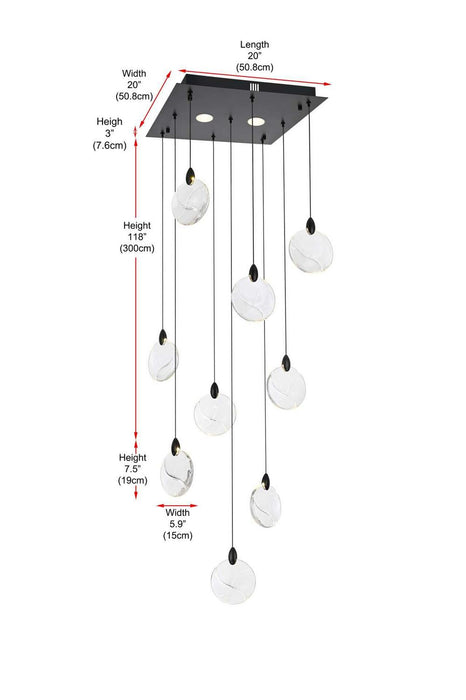Elegant Lighting - 1012S20BK-01CR - LED Pendant - Avery - Black