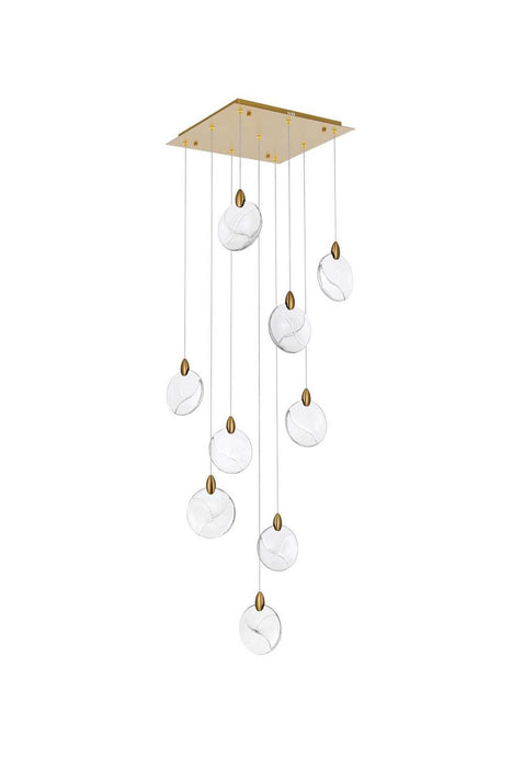 Elegant Lighting - 1012S20SG-01CR - LED Pendant - Avery - Satin Gold