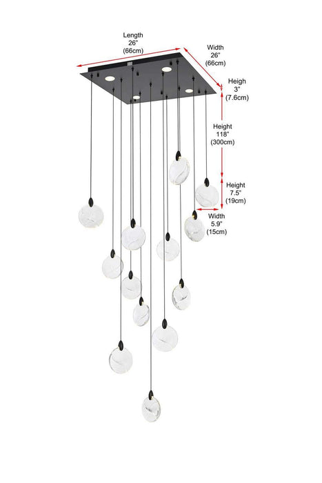 Elegant Lighting - 1012S26BK-01CR - LED Pendant - Avery - Black