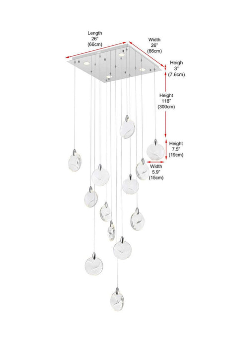 Elegant Lighting - 1012S26C-01CR - LED Pendant - Avery - Chrome