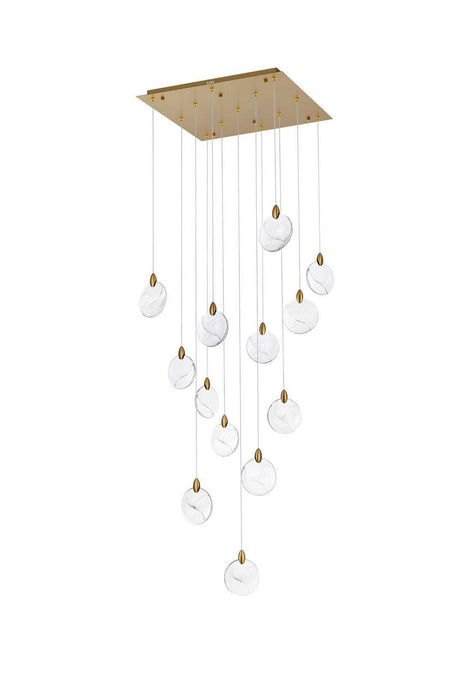 Elegant Lighting - 1012S26SG-01CR - LED Pendant - Avery - Satin Gold