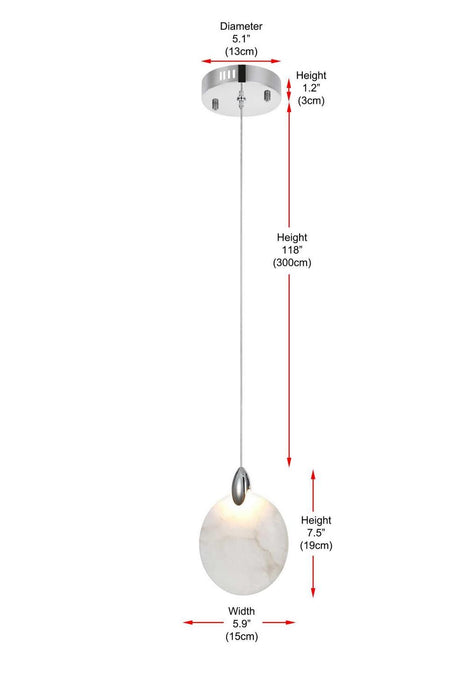 Elegant Lighting - 1012D6C-11ST - LED Pendant - Avery - Chrome