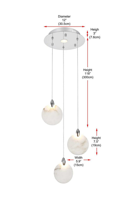 Elegant Lighting - 1012D12C-11ST - LED Pendant - Avery - Chrome