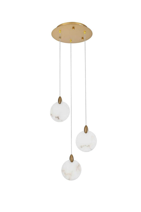 Elegant Lighting - 1012D12SG-11ST - LED Pendant - Avery - Satin Gold