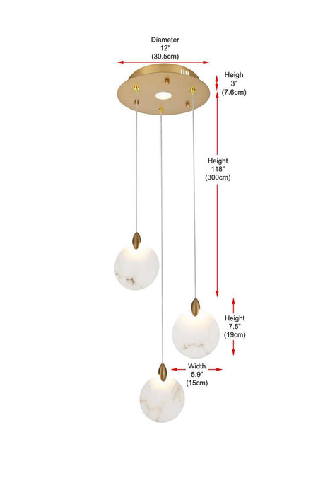 Elegant Lighting - 1012D12SG-11ST - LED Pendant - Avery - Satin Gold
