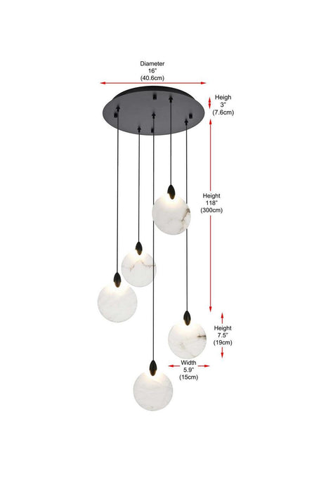 Elegant Lighting - 1012D16BK-11ST - LED Pendant - Avery - Black