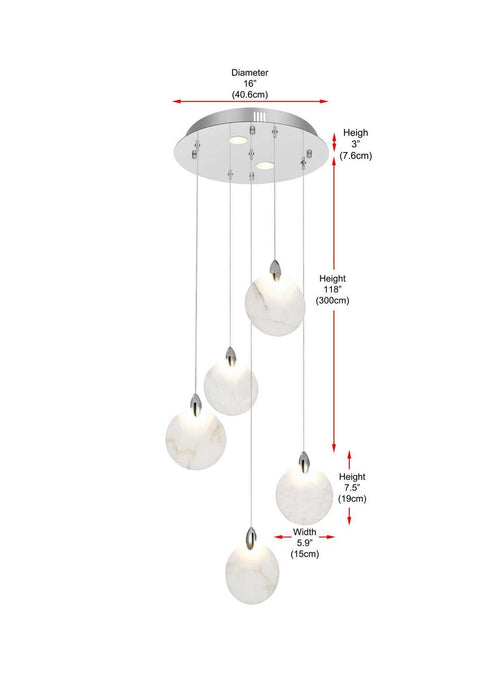 Elegant Lighting - 1012D16C-11ST - LED Pendant - Avery - Chrome