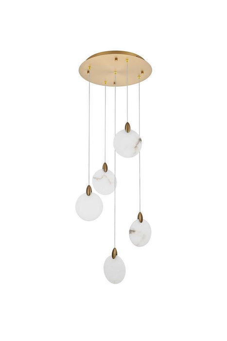 Elegant Lighting - 1012D16SG-11ST - LED Pendant - Avery - Satin Gold