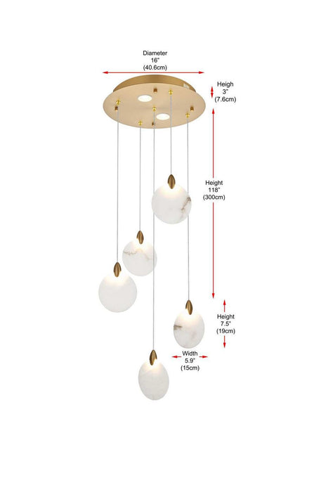 Elegant Lighting - 1012D16SG-11ST - LED Pendant - Avery - Satin Gold