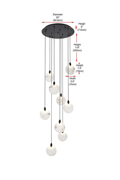 Elegant Lighting - 1012D20BK-11ST - LED Pendant - Avery - Black