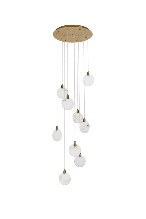 Elegant Lighting - 1012D20SG-11ST - LED Pendant - Avery - Satin Gold