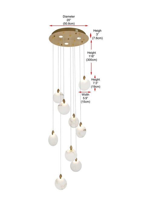 Elegant Lighting - 1012D20SG-11ST - LED Pendant - Avery - Satin Gold
