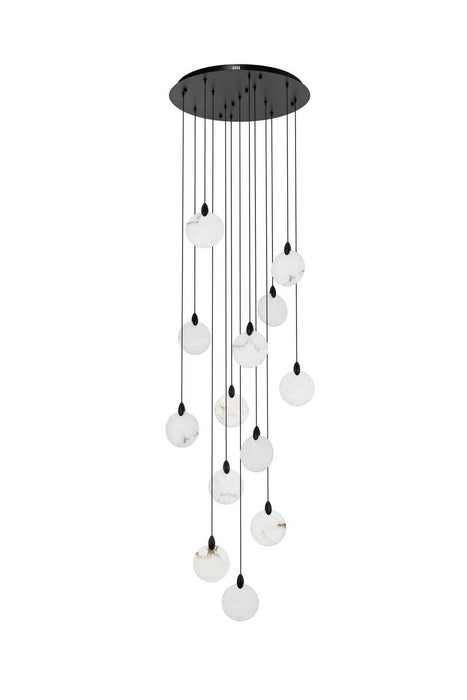 Elegant Lighting - 1012D24BK-11ST - LED Pendant - Avery - Black