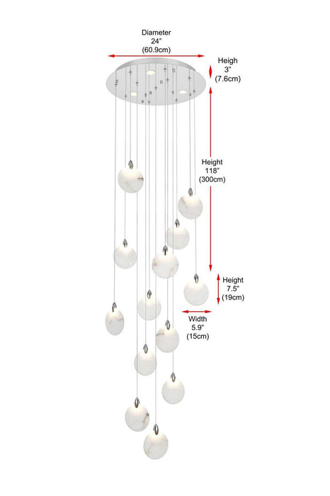 Elegant Lighting - 1012D24C-11ST - LED Pendant - Avery - Chrome