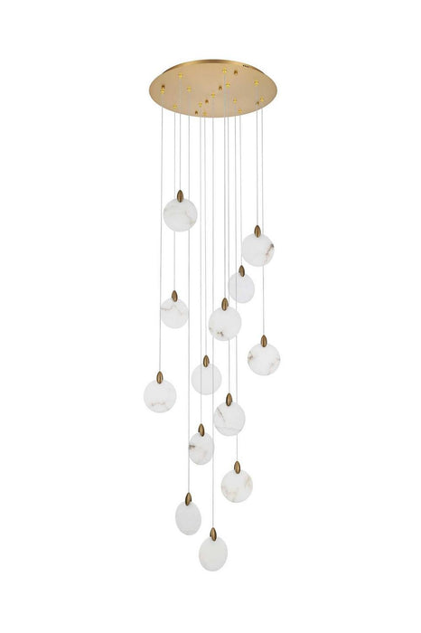 Elegant Lighting - 1012D24SG-11ST - LED Pendant - Avery - Satin Gold
