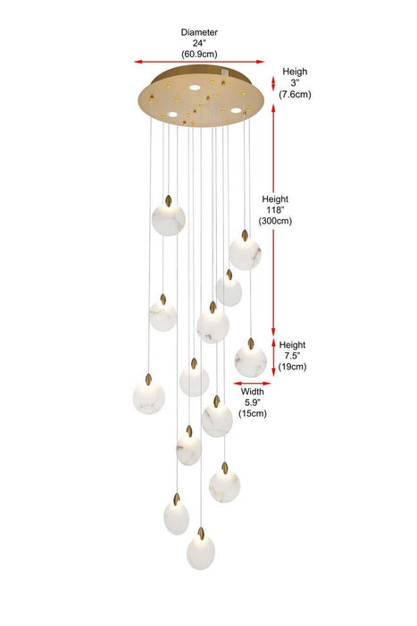 Elegant Lighting - 1012D24SG-11ST - LED Pendant - Avery - Satin Gold
