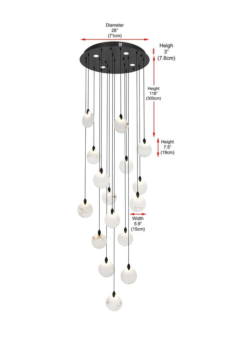 Elegant Lighting - 1012D28BK-11ST - LED Pendant - Avery - Black