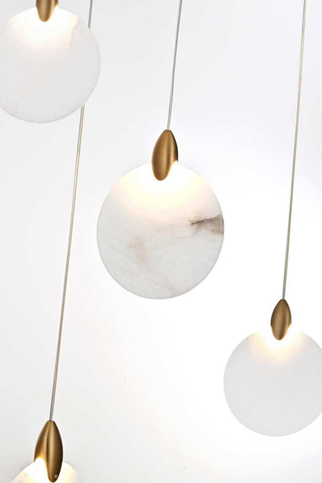 Elegant Lighting - 1012D28SG-11ST - LED Pendant - Avery - Satin Gold