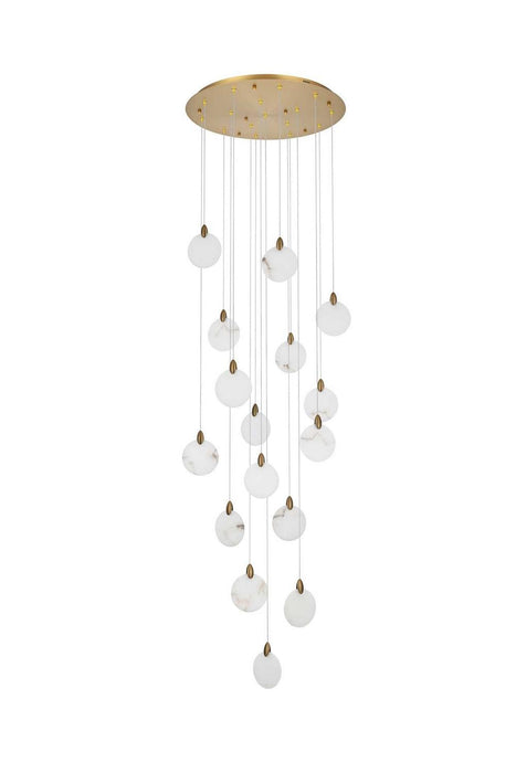 Elegant Lighting - 1012D28SG-11ST - LED Pendant - Avery - Satin Gold