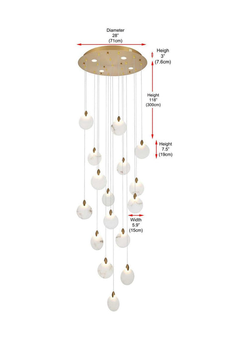 Elegant Lighting - 1012D28SG-11ST - LED Pendant - Avery - Satin Gold