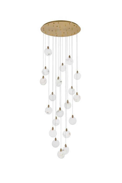 Elegant Lighting - 1012G32SG-11ST - LED Chandelier - Avery - Satin Gold