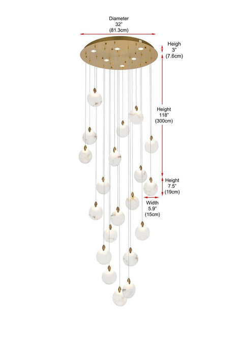 Elegant Lighting - 1012G32SG-11ST - LED Chandelier - Avery - Satin Gold