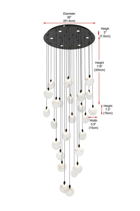 Elegant Lighting - 1012G36BK-11ST - LED Chandelier - Avery - Black