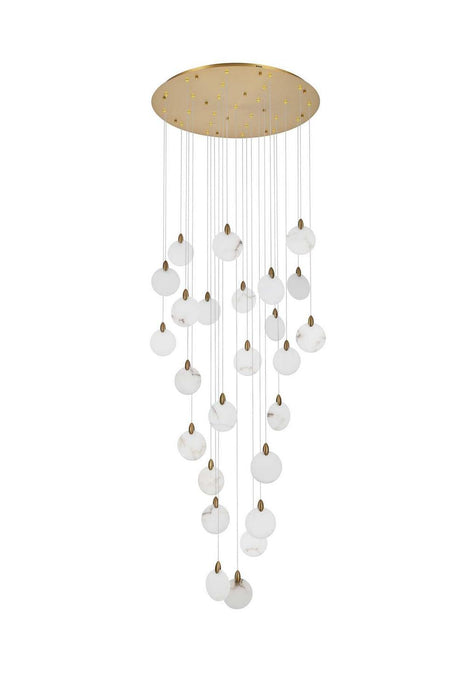 Elegant Lighting - 1012G36SG-11ST - LED Chandelier - Avery - Satin Gold
