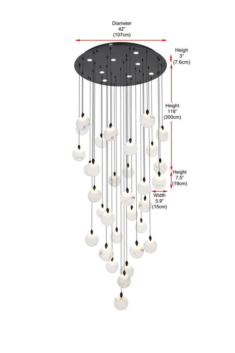 Elegant Lighting - 1012G42BK-11ST - LED Chandelier - Avery - Black