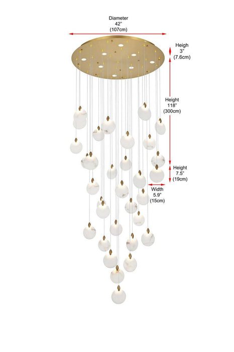 Elegant Lighting - 1012G42SG-11ST - LED Chandelier - Avery - Satin Gold