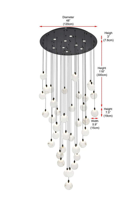 Elegant Lighting - 1012G48BK-11ST - LED Chandelier - Avery - Black
