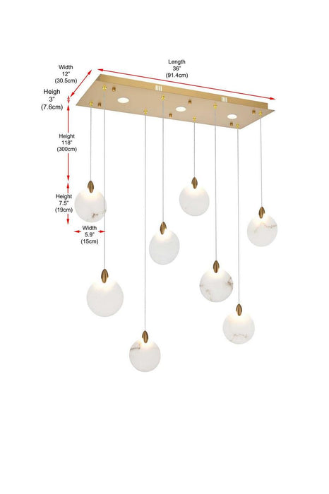 Elegant Lighting - 1012D36SG-11ST - LED Pendant - Avery - Satin Gold