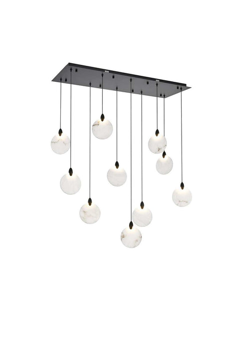 Elegant Lighting - 1012D42BK-11ST - LED Pendant - Avery - Black