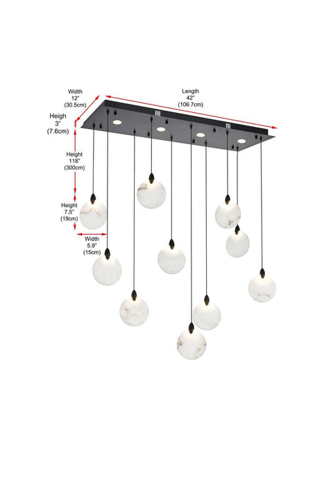 Elegant Lighting - 1012D42BK-11ST - LED Pendant - Avery - Black
