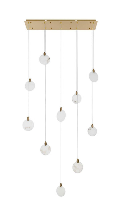 Elegant Lighting - 1012D42SG-11ST - LED Pendant - Avery - Satin Gold