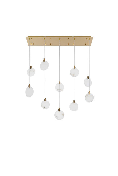 Elegant Lighting - 1012D42SG-11ST - LED Pendant - Avery - Satin Gold