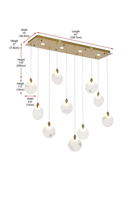 Elegant Lighting - 1012D42SG-11ST - LED Pendant - Avery - Satin Gold