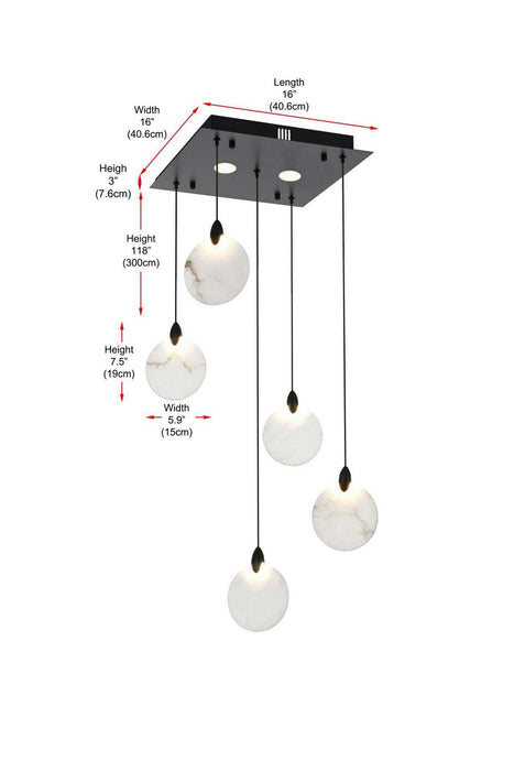 Elegant Lighting - 1012S16BK-11ST - LED Pendant - Avery - Black