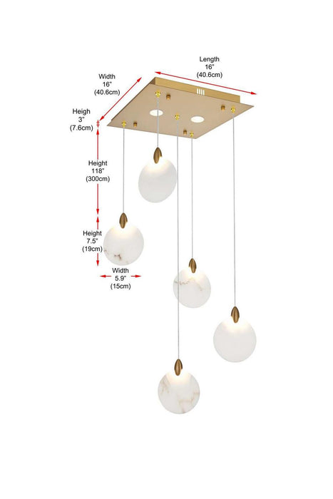 Elegant Lighting - 1012S16SG-11ST - LED Pendant - Avery - Satin Gold