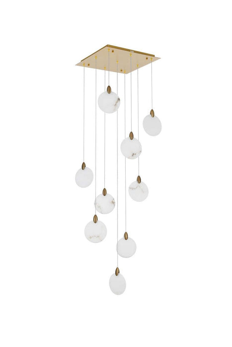 Elegant Lighting - 1012S20SG-11ST - LED Pendant - Avery - Satin Gold