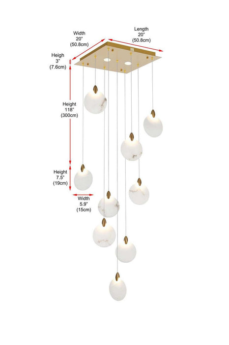 Elegant Lighting - 1012S20SG-11ST - LED Pendant - Avery - Satin Gold
